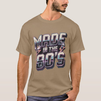 80年代レトロなネオンライトニングの友達 Tシャツ