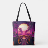 80年代レトロなSF背景（モーター付き） トートバッグ (裏面)