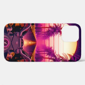 80年代レトロなSF背景（モーター付き） Case-Mate iPhoneケース (裏面 (横))