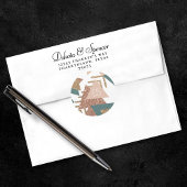 80年代レトロアブストラクト | 70年代グリーンとゴールドのモノグラム ラウンドシール