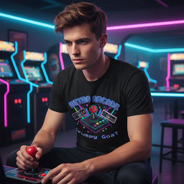 80年代レトロアーケード カスタマイズ可能 ゲーマー Tシャツ