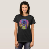 80年代レトロアート 猫好き 可愛いペット 愛猫家 蒸気波 Tシャツ (正面フル)
