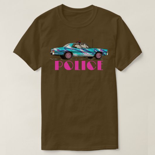 80年代レトロウェーブ警察 Tシャツ (デザイン正面)