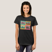 80年代レトロカセットテープ90年代ヴィンテージ10年音楽 Tシャツ (正面フル)