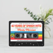 80年代レトロカセット 誕生日パーティー 招待状 (スタンド正面)