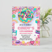 80年代レトロガールの誕生日招待状 招待状 (スタンド正面)