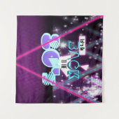 80年代レトロダンスパーティーの背景 タペストリー (正面(横))