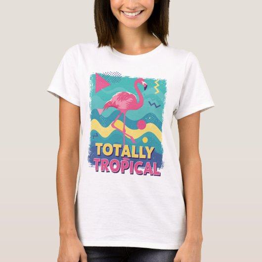 80年代レトロトロピカル フラミンゴ Tシャツ (正面)