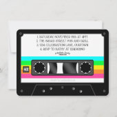 80年代レトロネオンレーベルカセットテープ誕生日パーティー 招待状 (裏面)