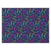 80年代レトロパーティーネオンメンフィス模様 テーブルクロス (正面(横))