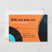 80年代レトロビニール結婚レコード 出欠カード (正面)