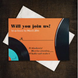 80年代レトロビニール結婚レコード 出欠カード