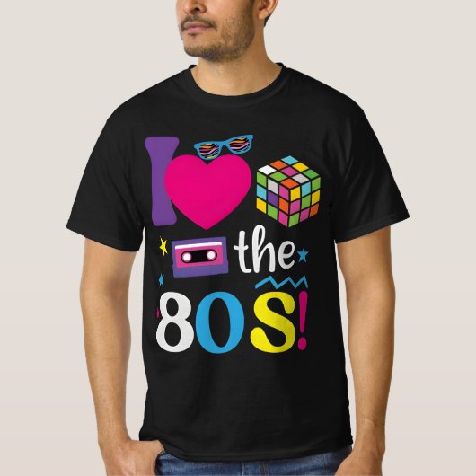 80年代レトロビンテージの雰囲気が好き ネオンカセット Tシャツ (正面)