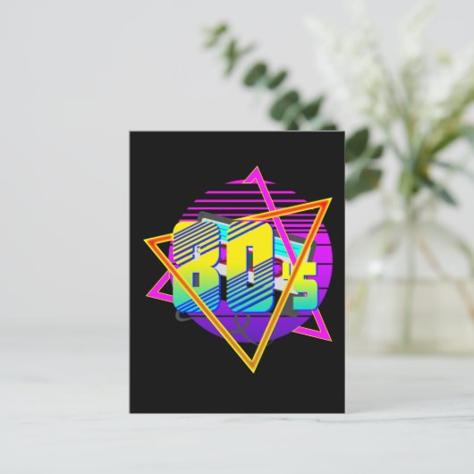 80年代レトロビンテージサンセットTシャツ ポストカード (スタンド正面)