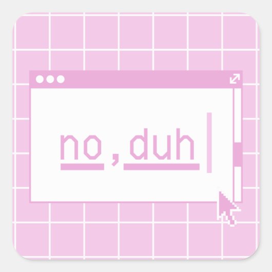 80年代レトロピクセル ノーだよ スクエアシール (正面)