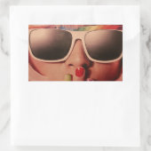 80年代レトロポップ・アートのアートファッション 長方形シール (バッグ)