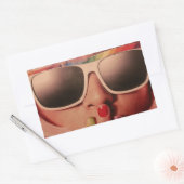 80年代レトロポップ・アートのアートファッション 長方形シール (封筒)