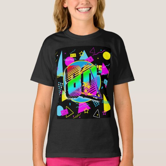 80年代レトロヴィンテージオールドスクールスタイル Tシャツ (正面)