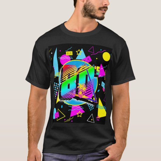 80年代レトロヴィンテージオールドスクールスタイル Tシャツ (正面)