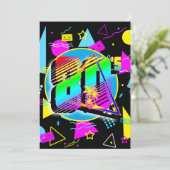 80年代レトロヴィンテージスタイル 招待状 (スタンド正面)