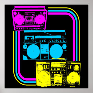 80年代レトロヴィンテージBOOMBOXラジオポスター ポスター