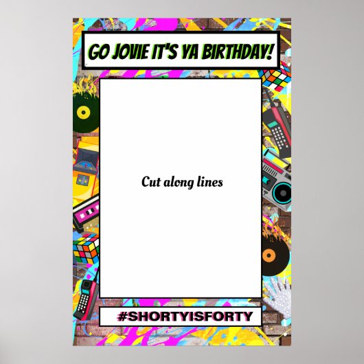 80年代レトロ写真ブースフレーム小道具ポスター ポスター (正面)