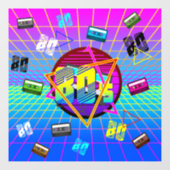 80年代レトロ古学校カセットテープ ウィンドウサイン (シート)