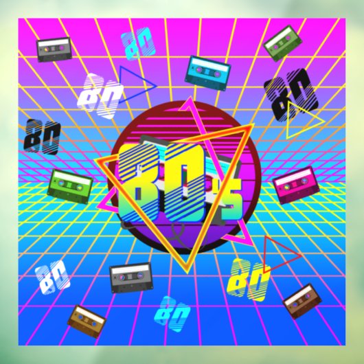 80年代レトロ古学校カセットテープ ウィンドウサイン (シート3)