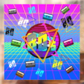 80年代レトロ古学校カセットテープ ウィンドウサイン (シート2)