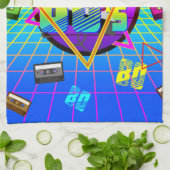 80年代レトロ古学校カセットテープ キッチンタオル (折り畳み)