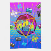 80年代レトロ古学校カセットテープ キッチンタオル (縦)