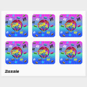 80年代レトロ古学校カセットテープ スクエアシール (シート)