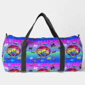 80年代レトロ古学校カセットテープ ダッフルバッグ (正面)