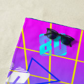 80年代レトロ古学校カセットテープ ビーチタオル (インサイチュ)