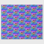 80年代レトロ古学校カセットテープ ラッピングペーパー (フラット)