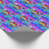 80年代レトロ古学校カセットテープ ラッピングペーパー (角)