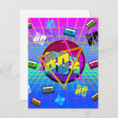 80年代レトロ古学校カセットテープ 招待状 (正面/裏面)