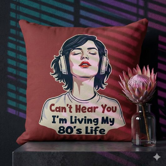 80年代レトロ懐かしの音楽好きの思い出デザイン クッション