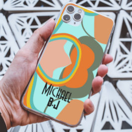 80年代レトロ美学抽象芸術カスタムモノグラム名 iPhone 13 PRO MAXケース