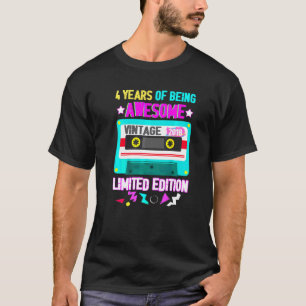 80年代レトロ4歳の誕生日 4年間最高にかっこいい20 Tシャツ
