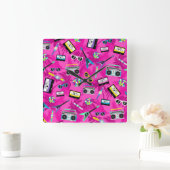 80年代レトロ スクエア壁時計 (ホーム)