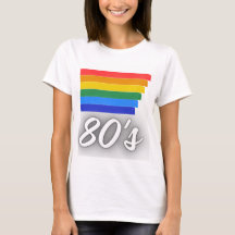 80年代レトロ レインボー ヴィンテージ 女性用Tシャツ
