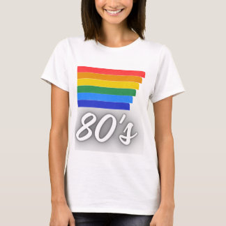 80年代レトロ レインボー ヴィンテージ 女性用Tシャツ Tシャツ