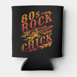 80年代ロックシック音楽愛好家の女性 缶クーラー