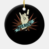 80年代ロックバンド80年代ロックアンドロール音楽愛好家ロックブ セラミックオーナメント (裏面)