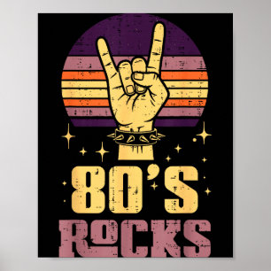 80年代ロック・ロッカー・ハンド・ヴィンテージ・パンク・メタル・ミュージック・メンズ ポスター
