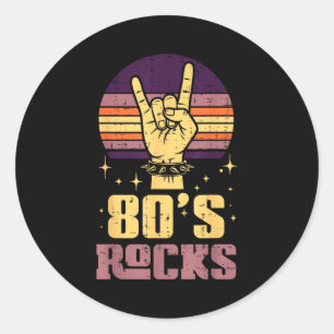 80年代ロック・ロッカー・ハンド・ヴィンテージ・パンク・メタル・ミュージック・メンズ ラウンドシール