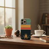 80年代ヴィンテージカラフルストライプシンプルモノグラムの Case-Mate iPhoneケース