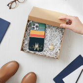 80年代ヴィンテージストライプモノグラシンプルムイニシャルカスタム Case-Mate iPhoneケース