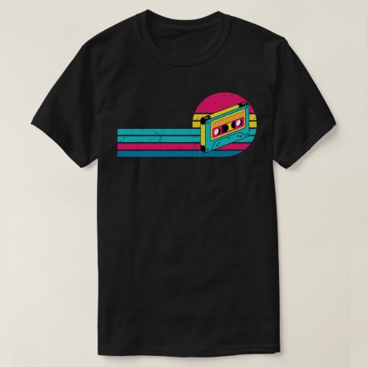 80年代ヴィンテージレトロカセット Tシャツ (デザイン正面)